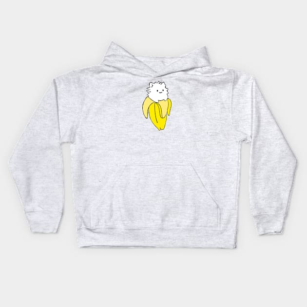 Banana Fluffy Animal Kids Hoodie by alexwestshop